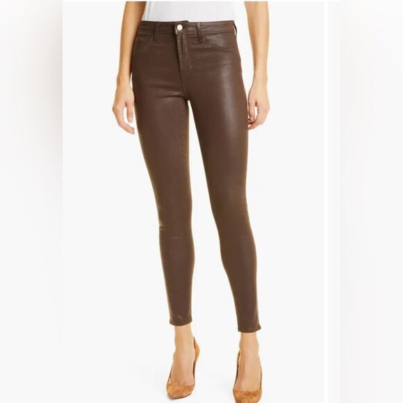 L'AGENCE  Margot High Rise Skinny Stretch Pants in Cocoa Brown size 26 NWT - Picture 1 of 16
